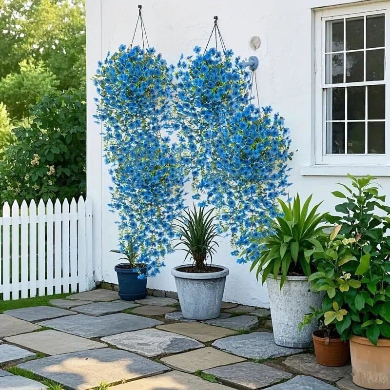 4Pcs Artificial Fake Hanging Flowers Vine Plant Home Garden Indoor Outdoor Decor