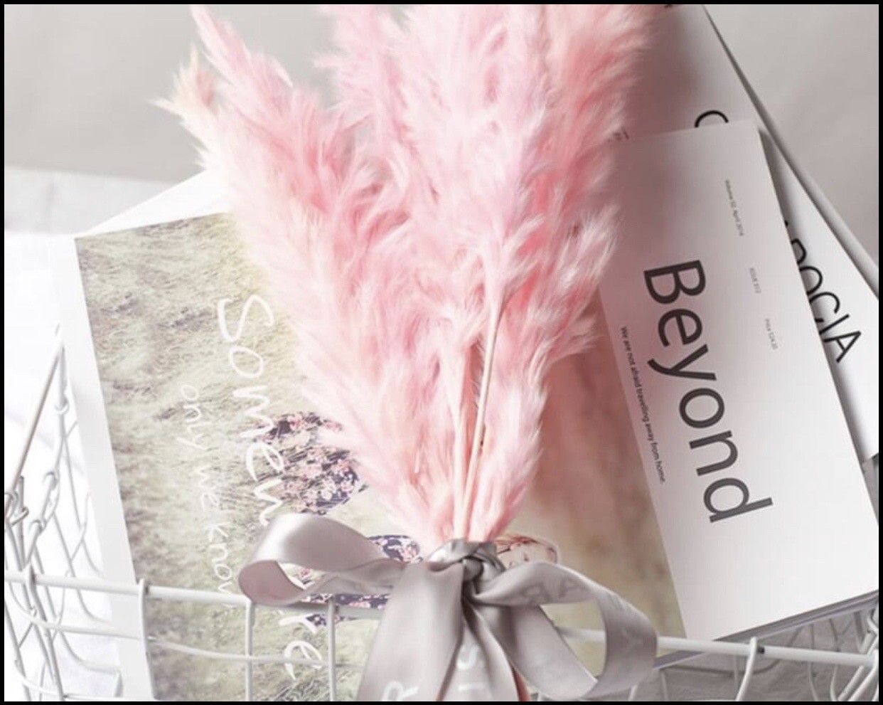 15PCS Natural Dried Pampas Grass 24 In. Reed Flower Wedding Bouquet Home Decors