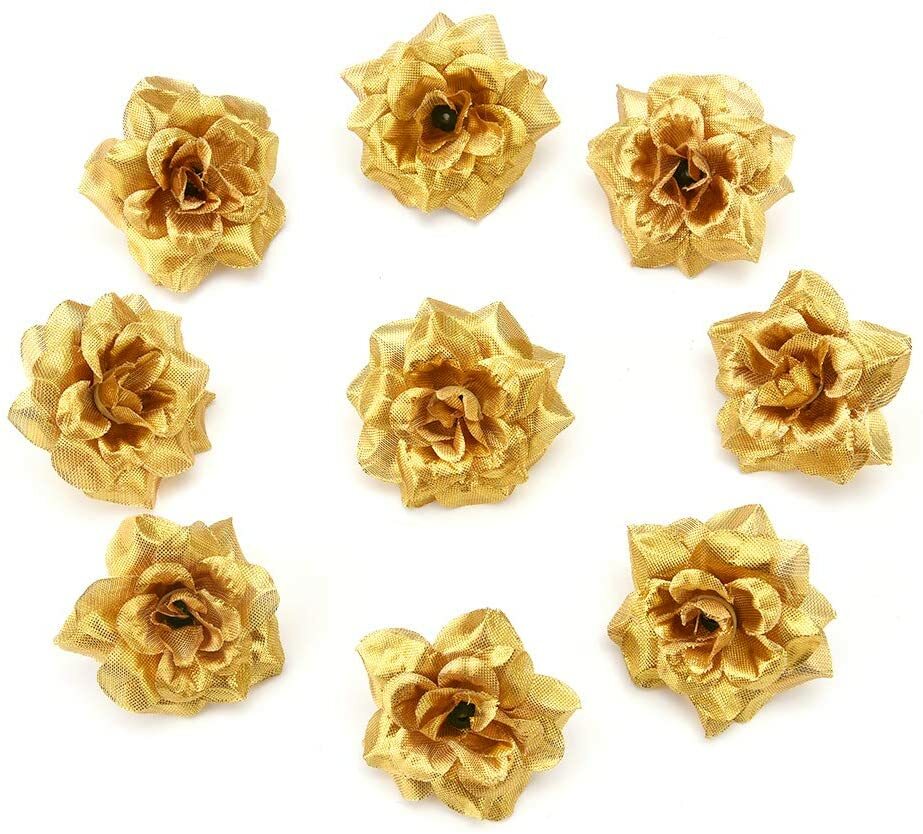 100PCS Artificial Rose Flower Heads Bulk Wedding Bouquets for DIY Crafts 1.8″ US