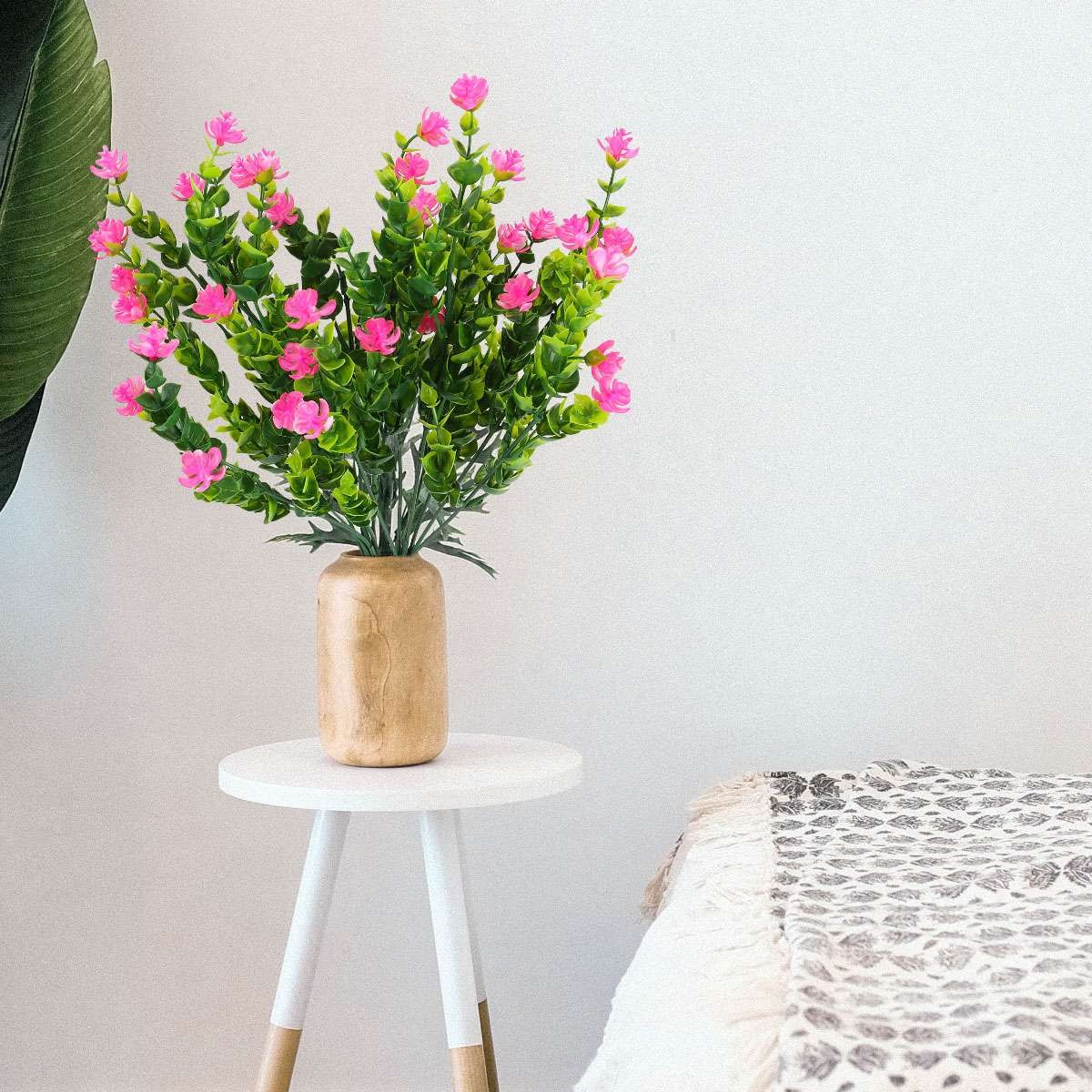 2/4/8 Bundles Artificial Flowers Outdoor UV Resistant Plastic Plant Silk Flower