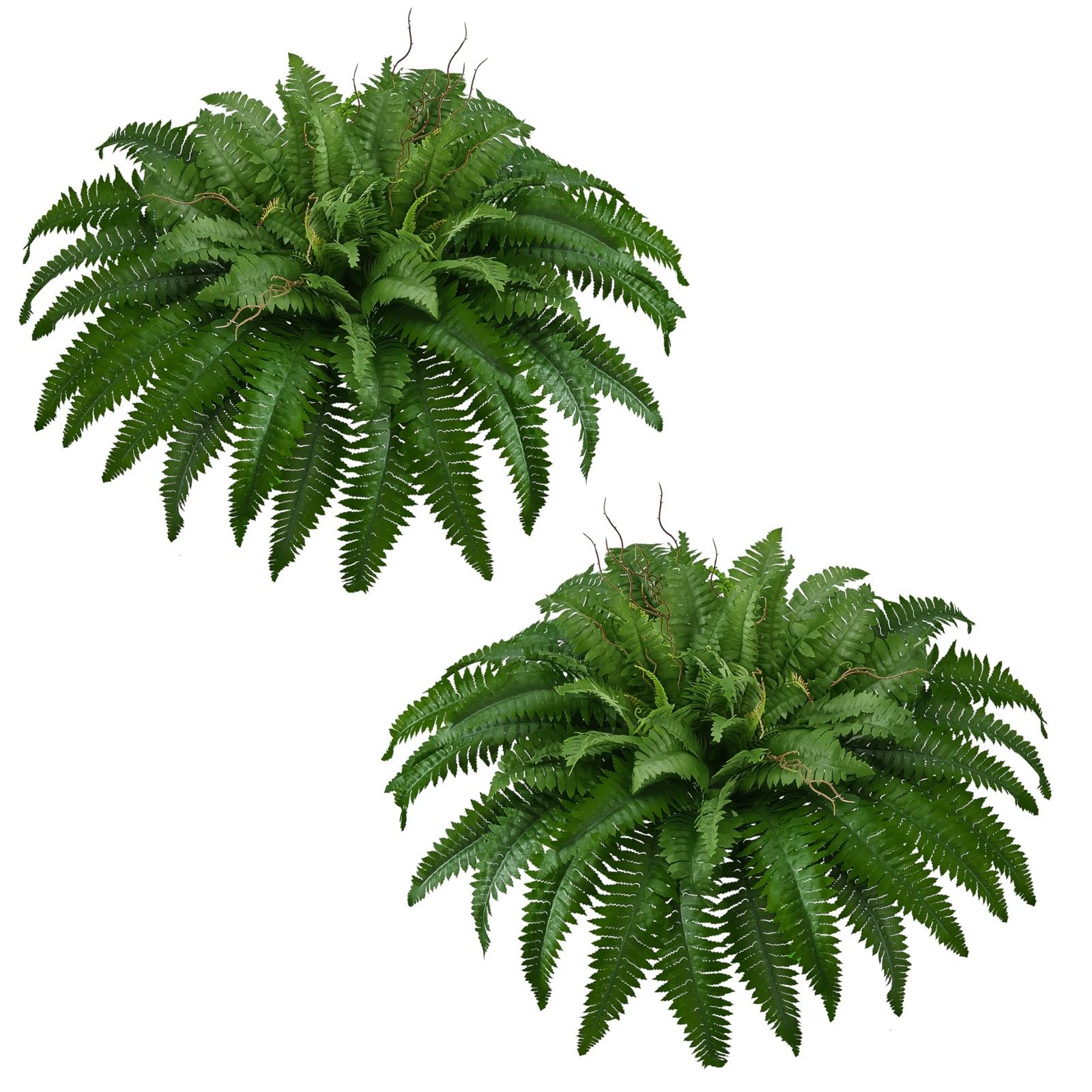 42In Artificial Boston Ferns Bush, Set of 2 Large Faux Ferns Plants, 79 Branc…