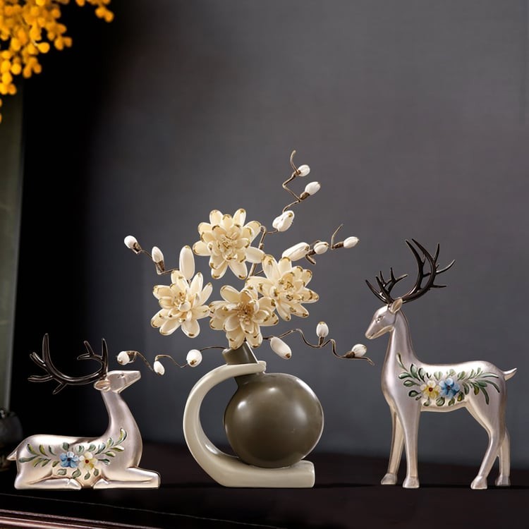 Silver Deer Decor Gold Artificial Flower Centerpiece Luxury Home Table Decor