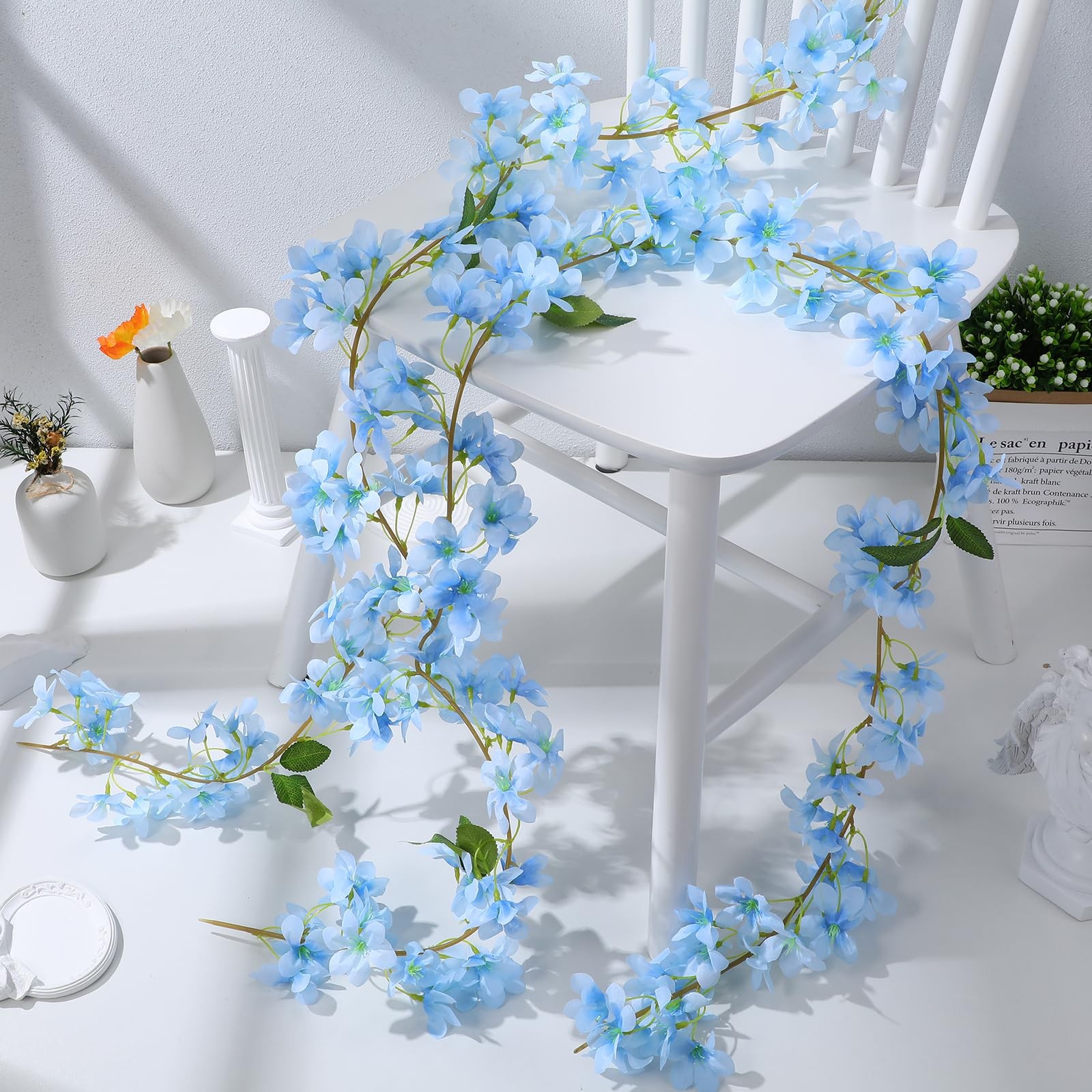 Artificial Lilac Vine Garland Silk Flowers Hanging Floral Decor for Wedding P…