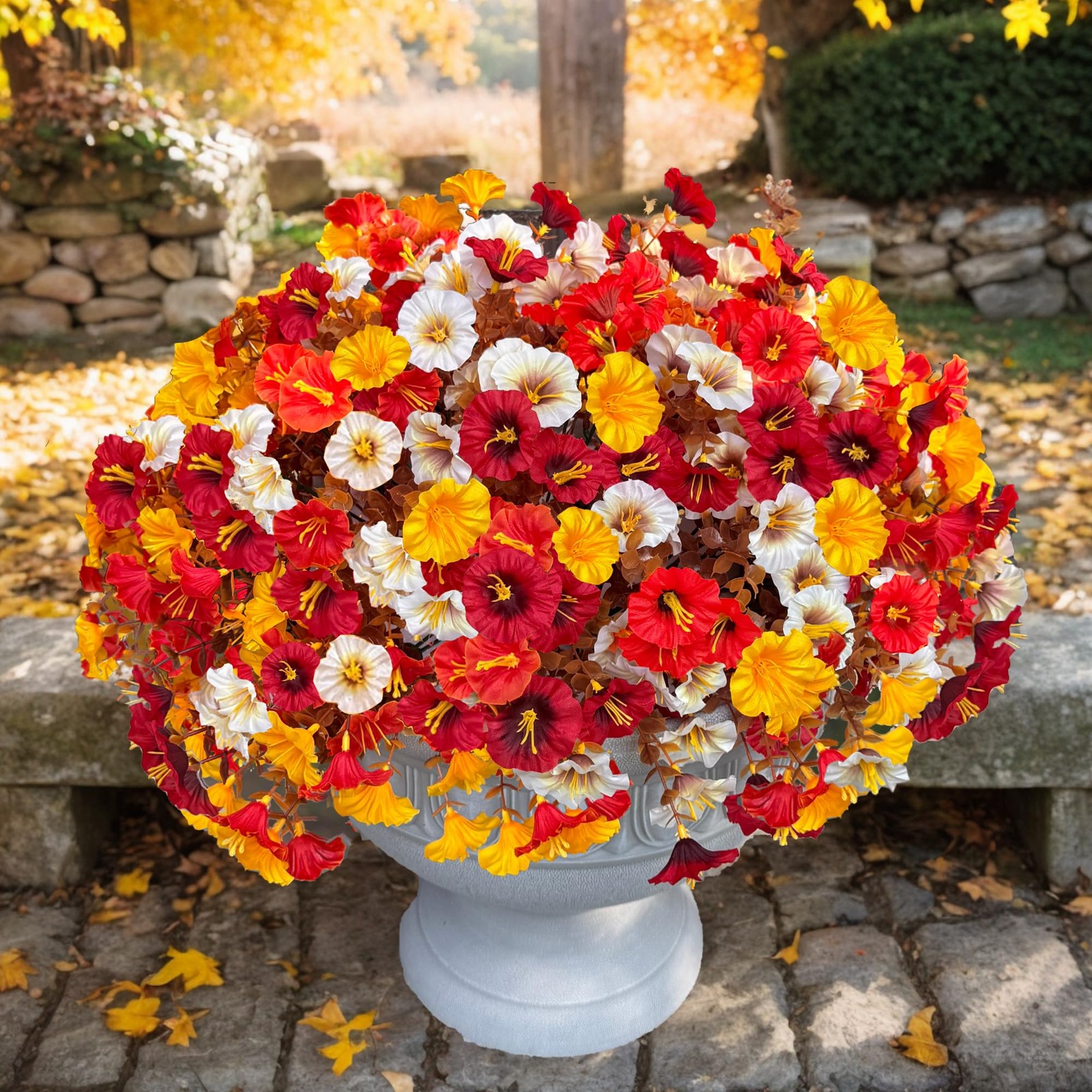 Artificial Flowers for Outdoor, Fake Flowers Faux Plants for Outside Indoor, …