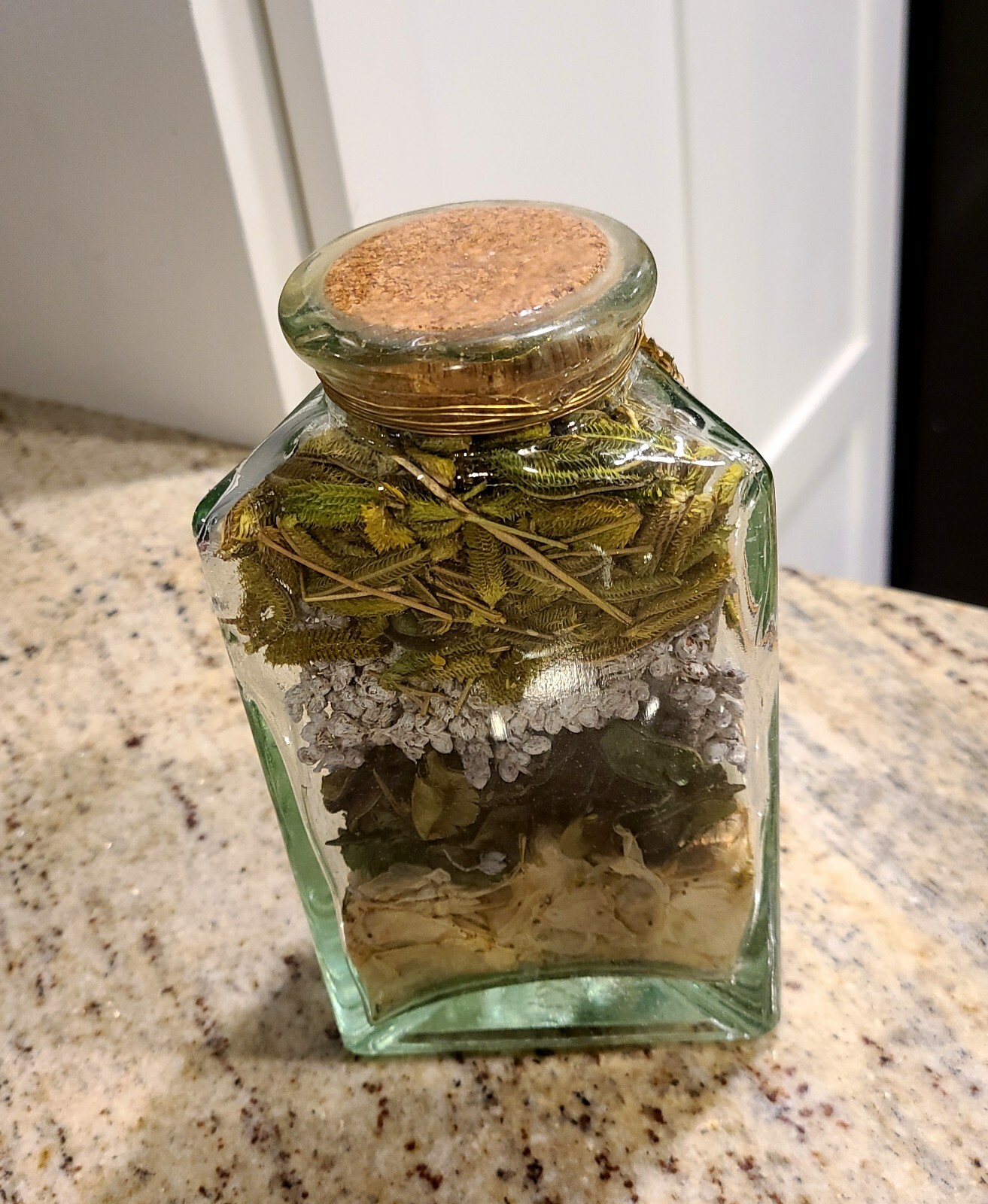 Dry Flowers Potpourri in Glass Bottle 6.5″ X 3.75″ Cork top