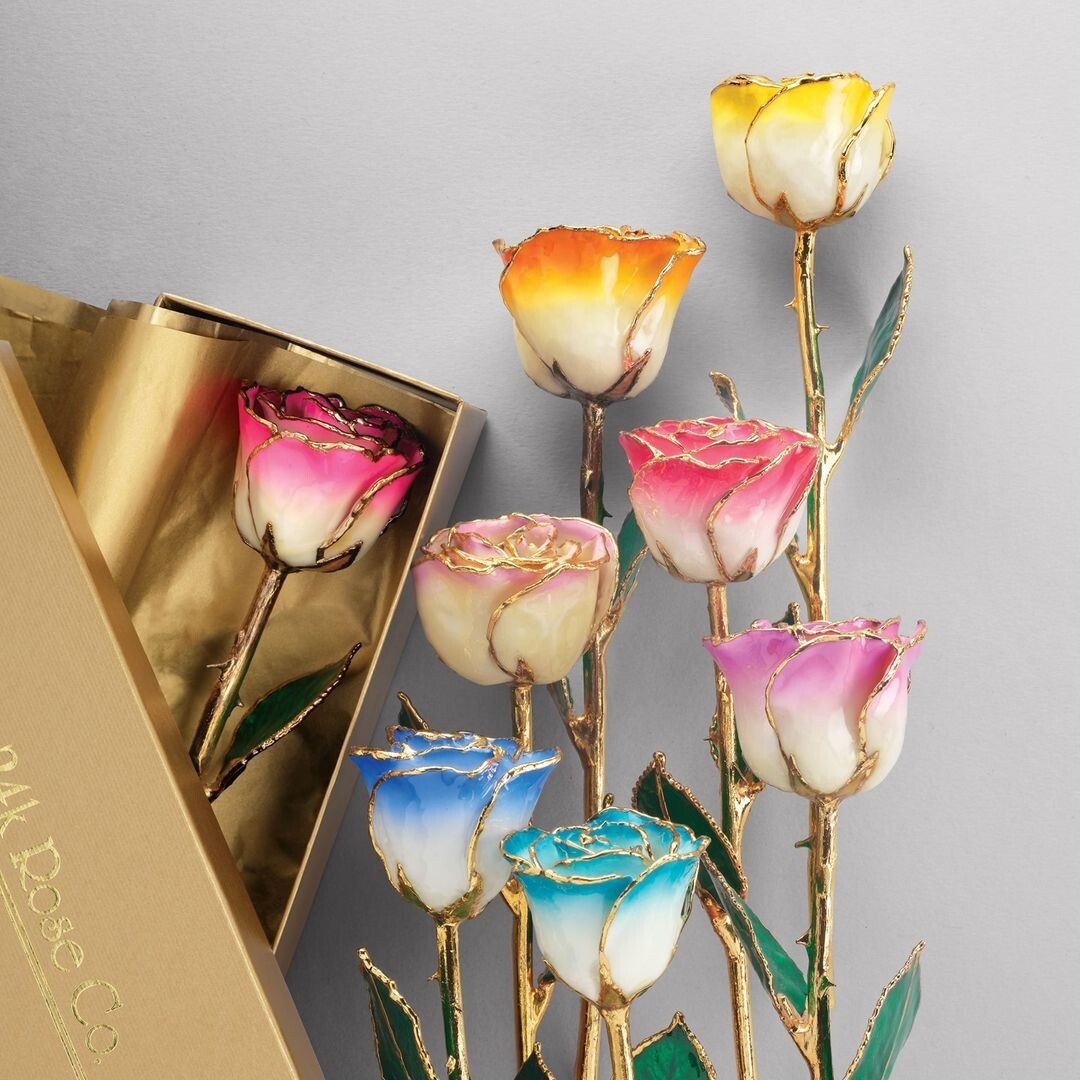 Genuine 24K Gold Pink Rose