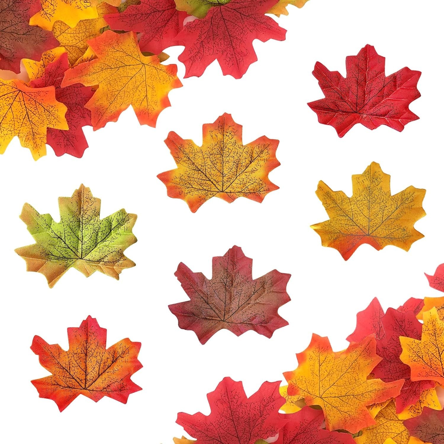 Fake Fall Maple Leaves, 300PCS Artificial Fall Leaves Faux Autumn Leaves for …
