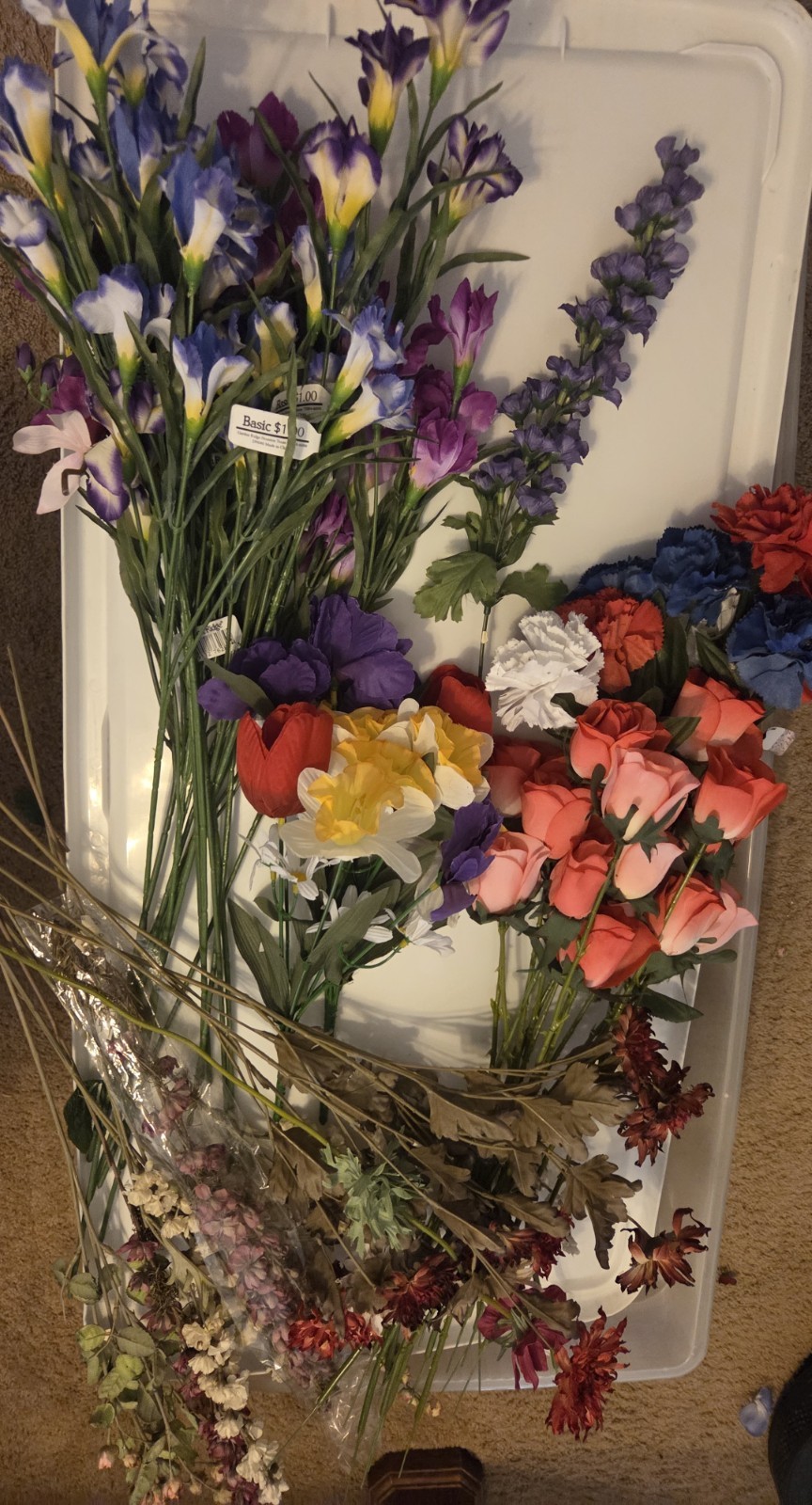 Please See All Pictures. Large Collection Fake Flowers.