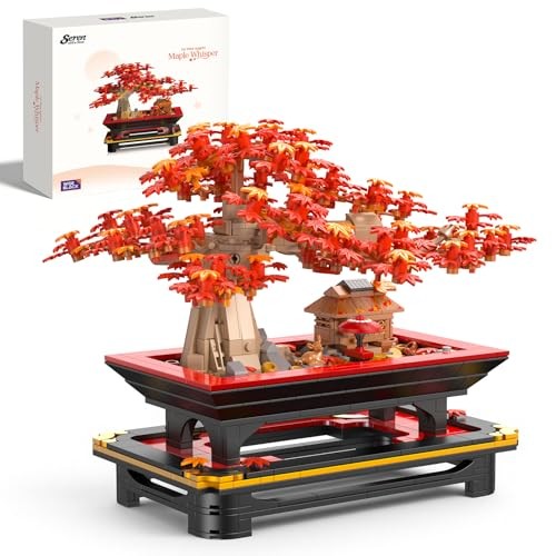Wise Block Japanese Red Maple Bonsai Tree Building Toy Set for Adults – 900