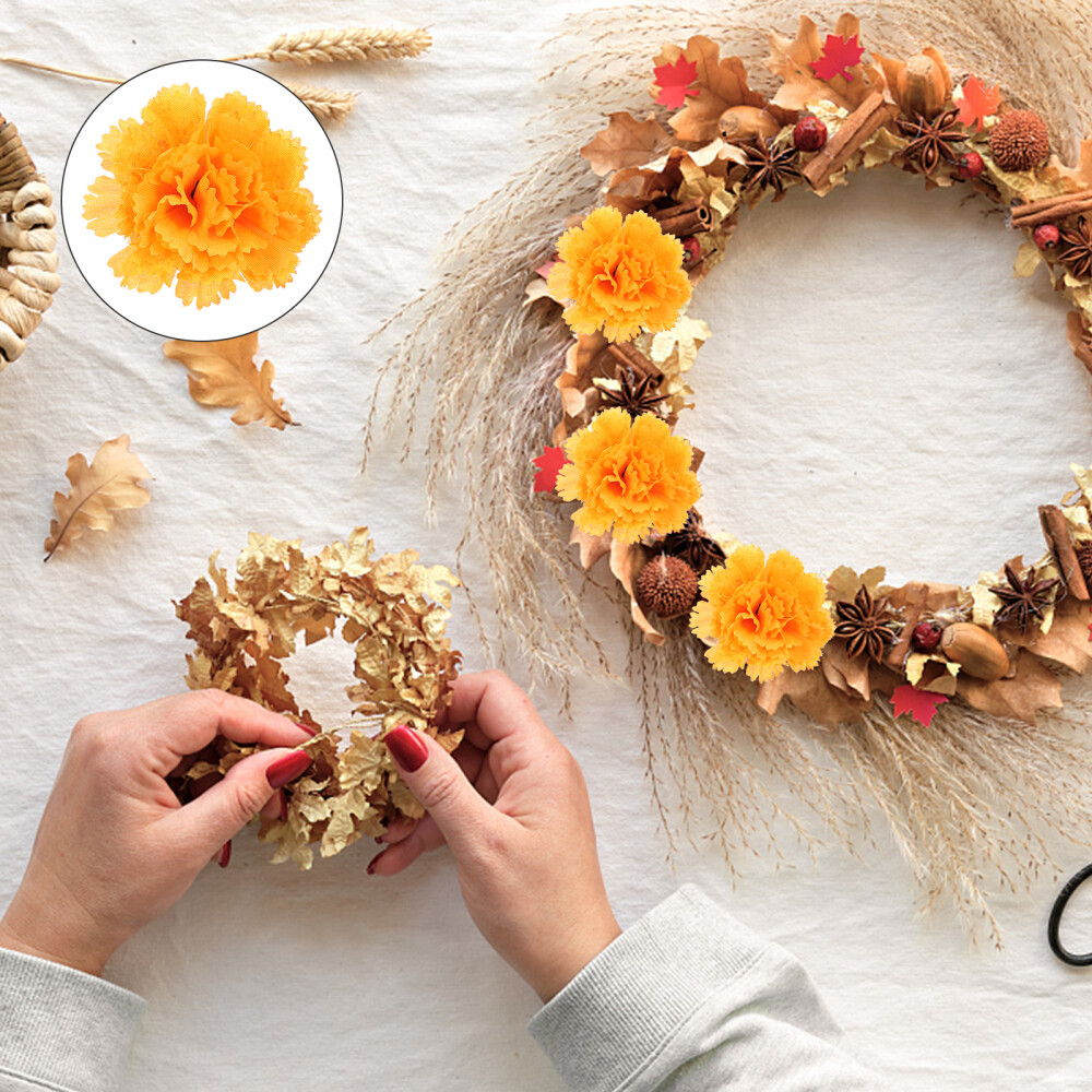 50PCS Simulation Marigold Ornament Decorative Flower Heads Garland DIY Making