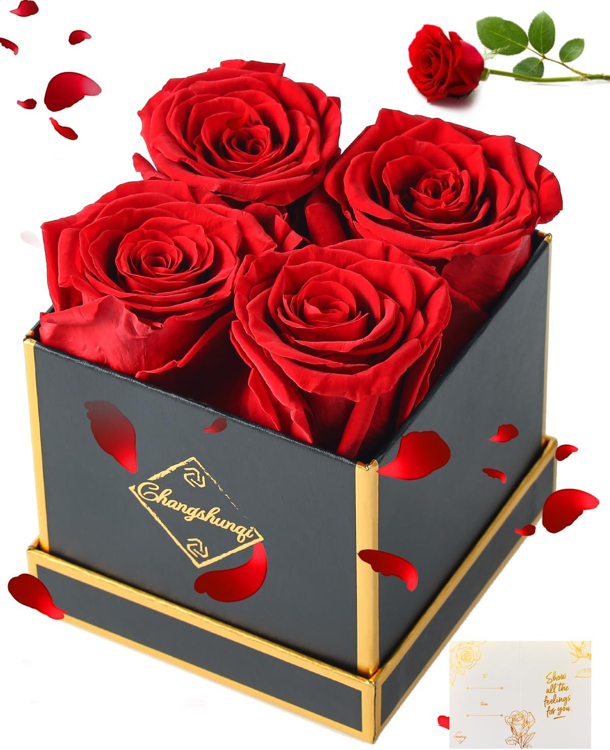 Forever Flowers, Preserved Roses in a Box, Eternal Rose Flowers for Delivery, Fo