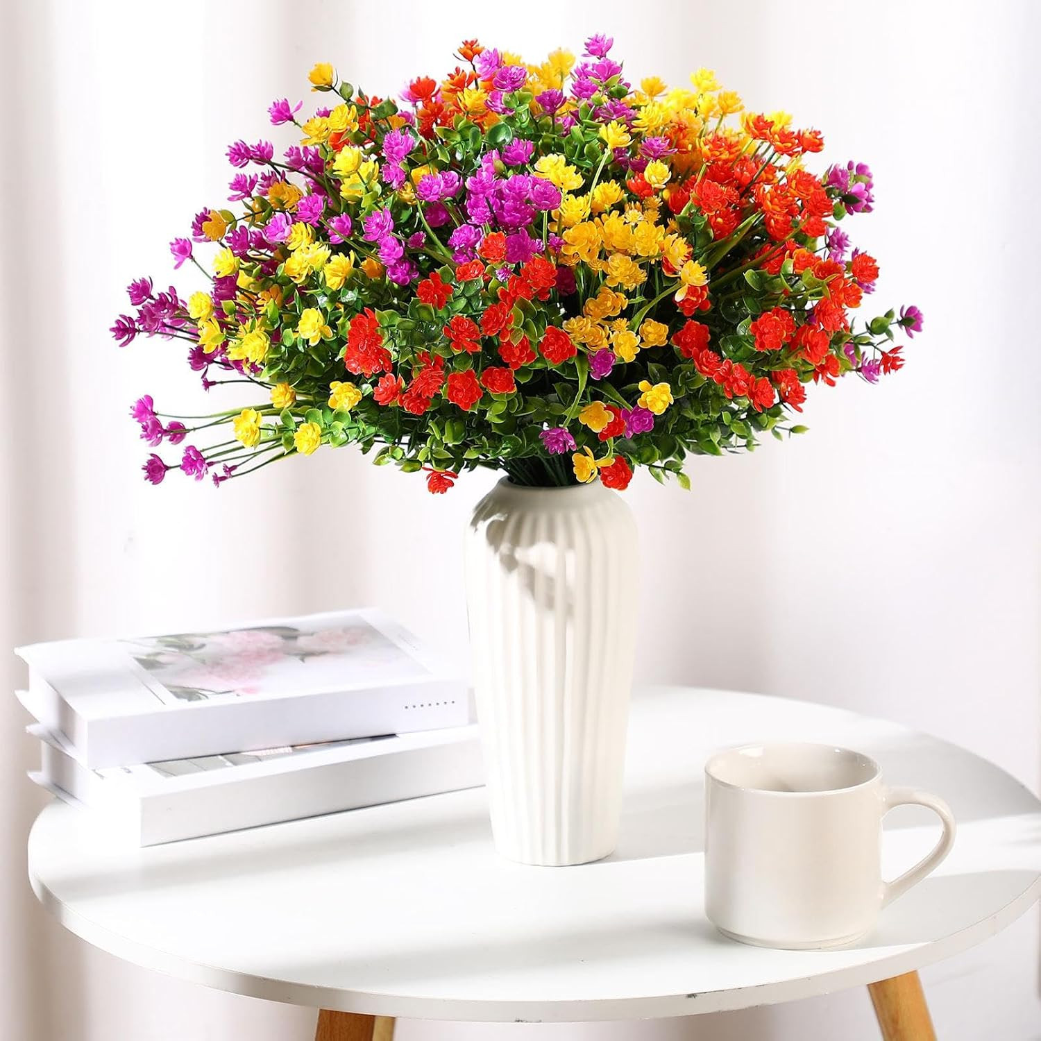 36 UV Resistant Artificial Flower Bundles for Vibrant Outdoor Decor