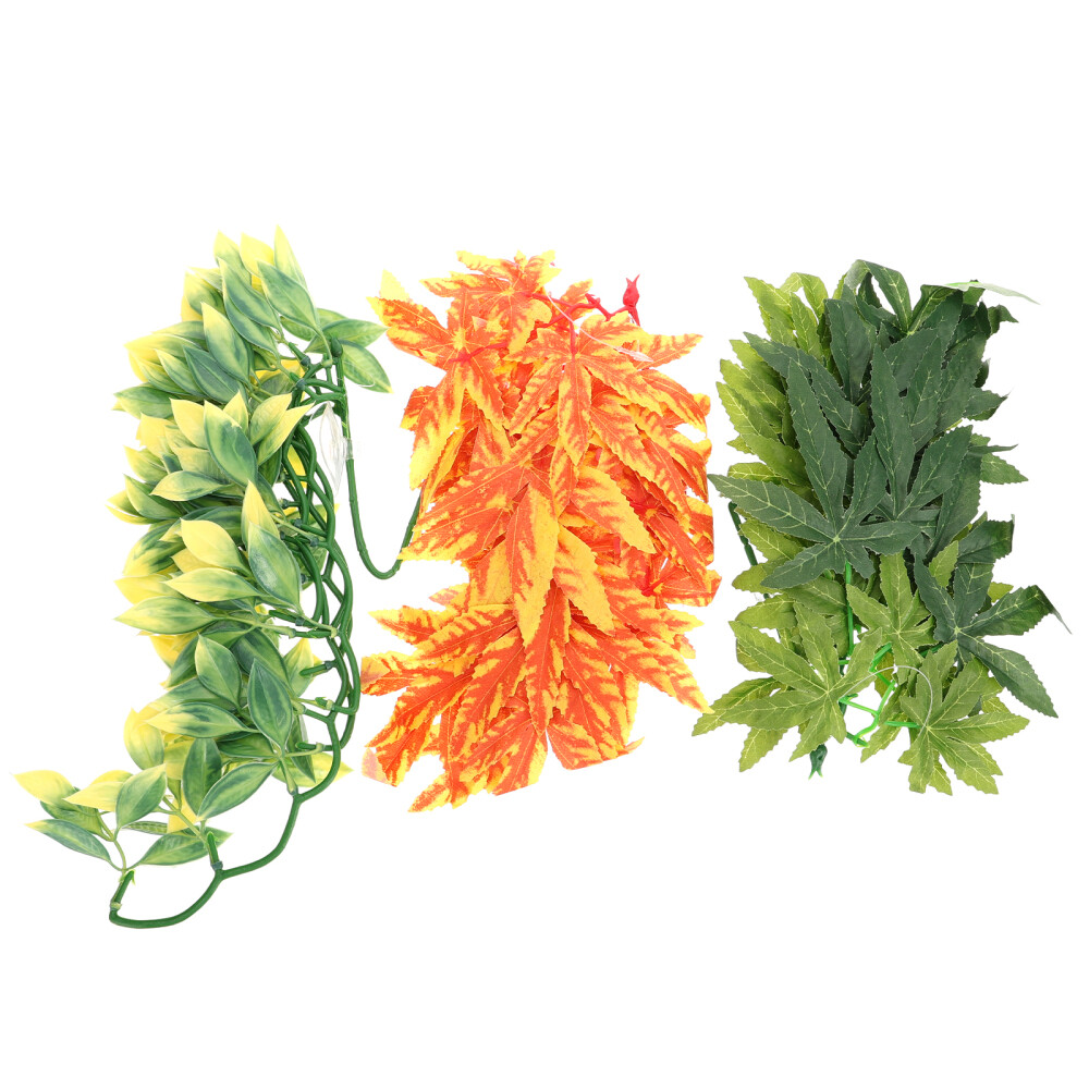 3pcs Artificial Vine Gecko Climbing Vines Pet Landscape Decor Pet Supply Decor