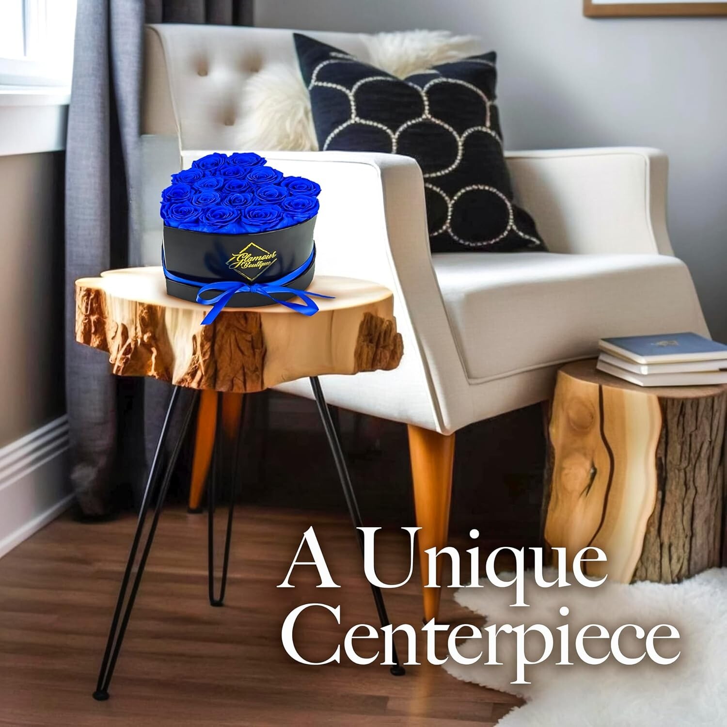 Eternal 16 Blue Roses Heart Box – Elegant Home Decor & Gift for Loved Ones