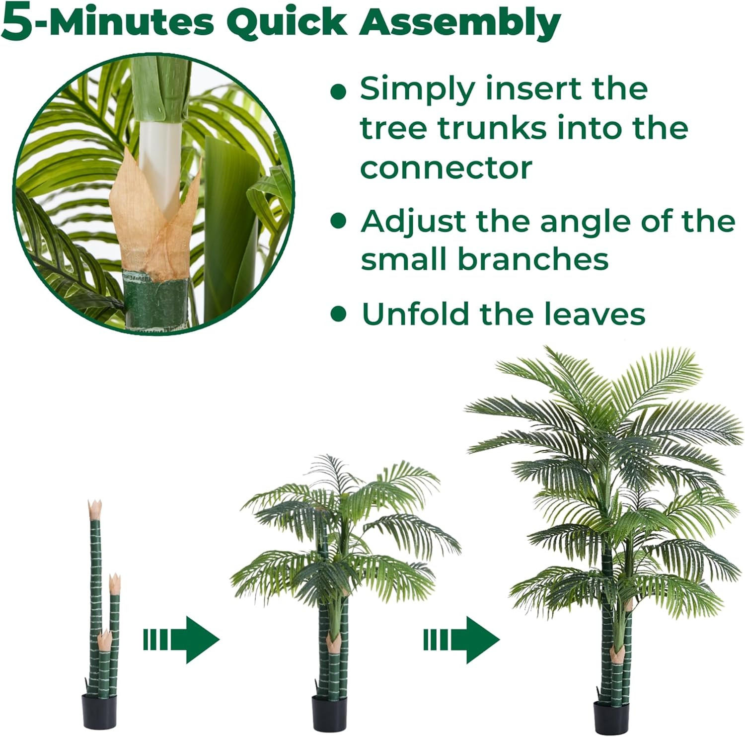 6FT UV Resistant Golden Cane Palm Tree – Realistic Indoor/Outdoor Decor