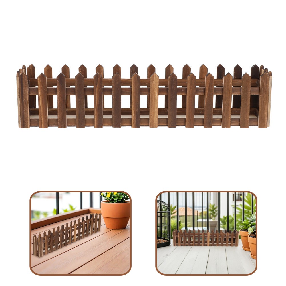 Rustic Coffee Wood Flower Pot Durable Reusable Wooden Planter Box for Home Use