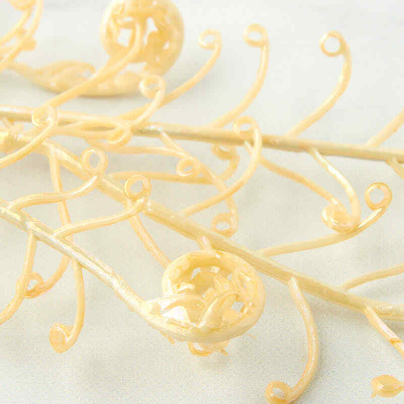 Vinyl Ivory Iridescent Artificial Spiral Fern Stems