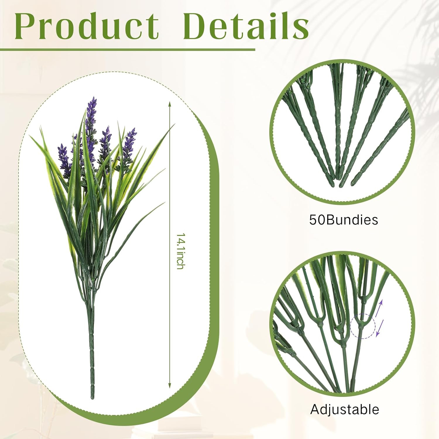 50 UV Resistant Purple Artificial Monkey Grass Plants for Garden & Home Decor