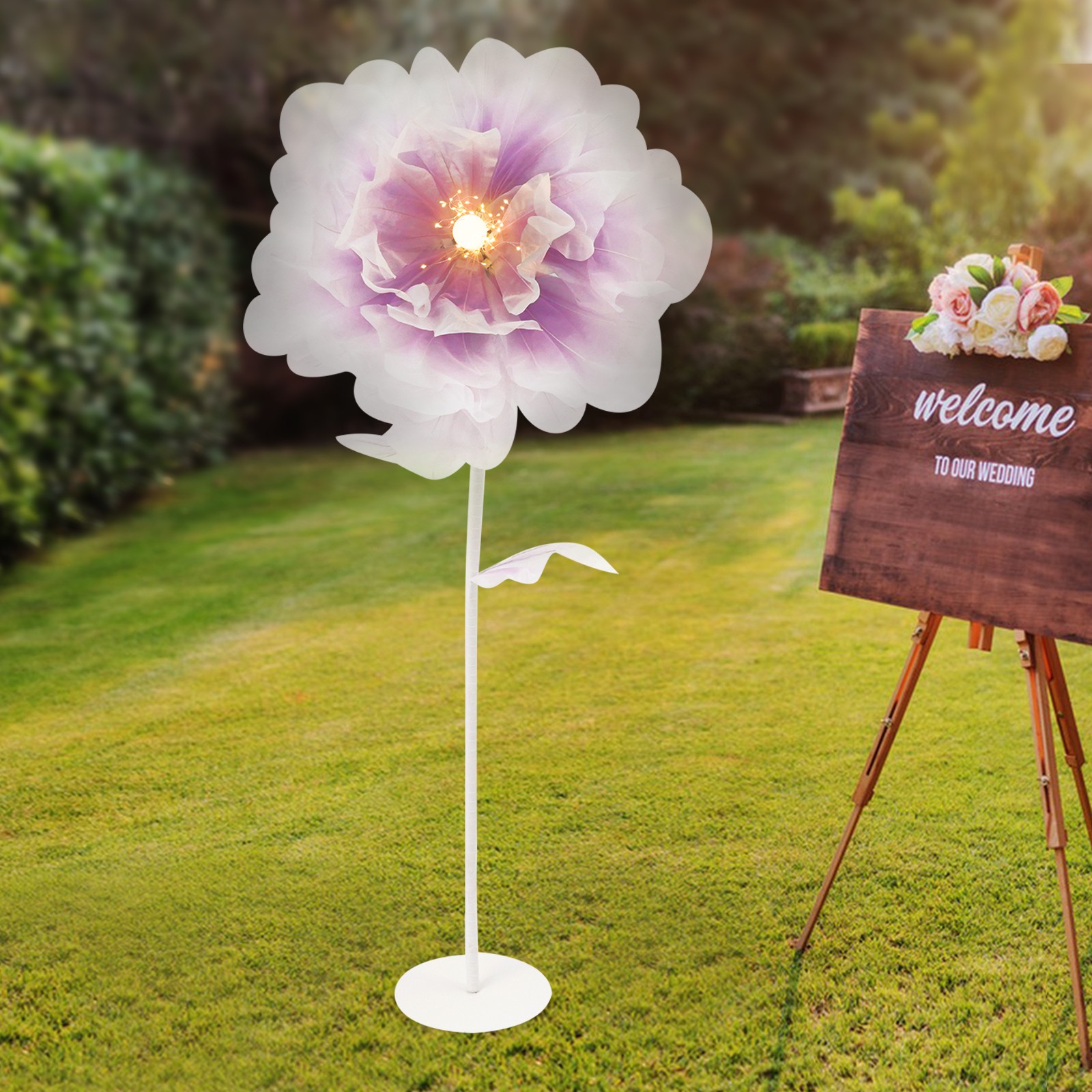 Flower Decoration with Light Auto-Open Artificial Flower Floral Decor for Party