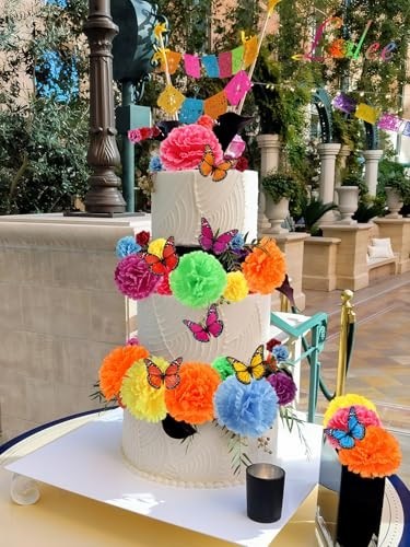 108pcs Silk Marigold Flower Heads with Stems – Mixed Colors for Dia de los Muert