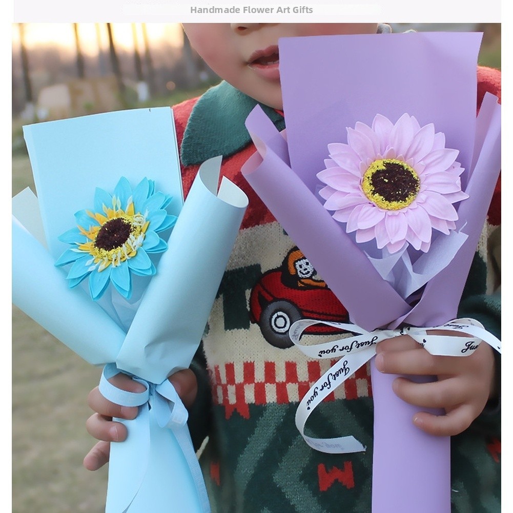 Sunflower Style Soap Flower Bouquet with Long Lasting Fragrance for Room Decor