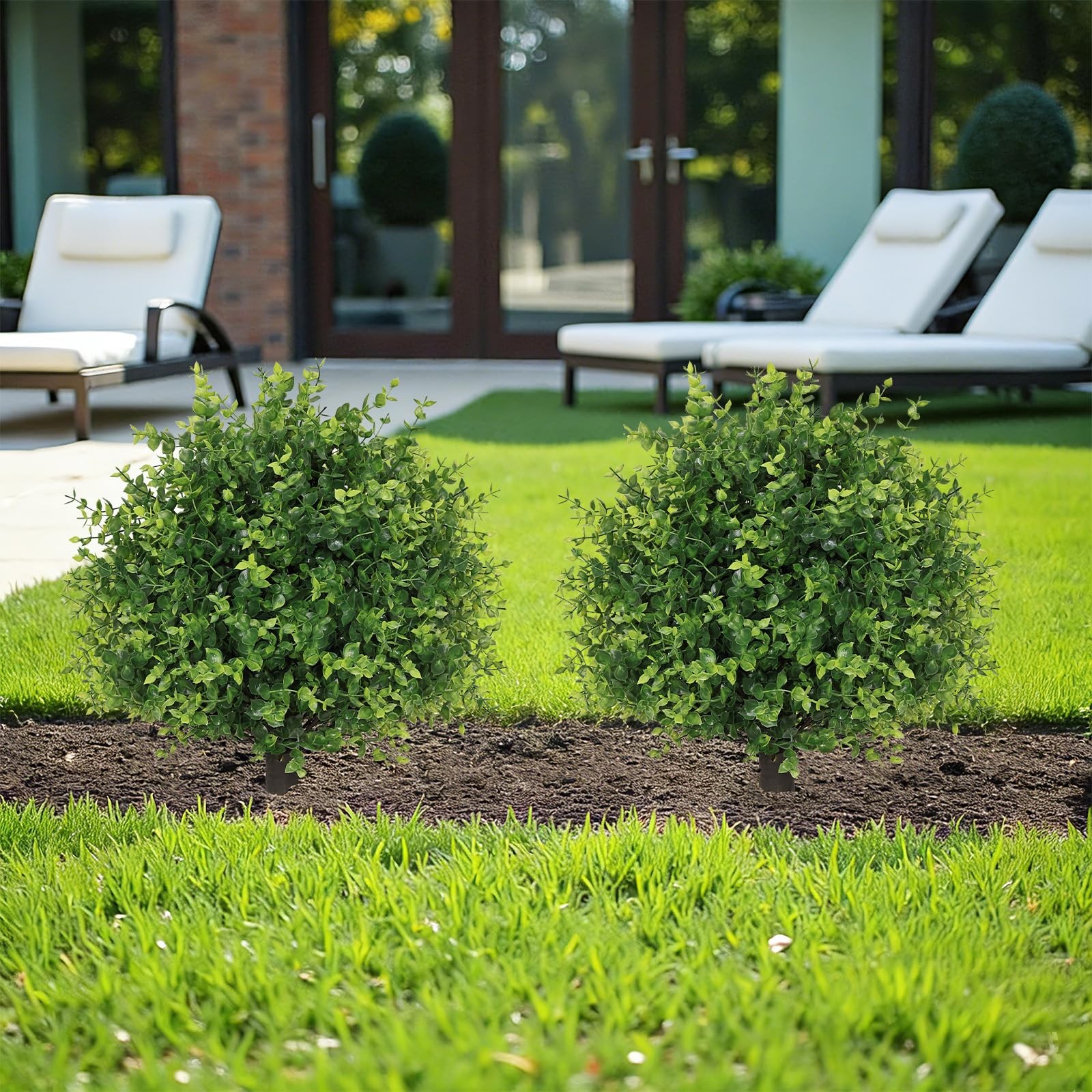 Artificial Outdoor Eucalyptus Plants, UV Resistant Fake Bushes & Shrubs with …