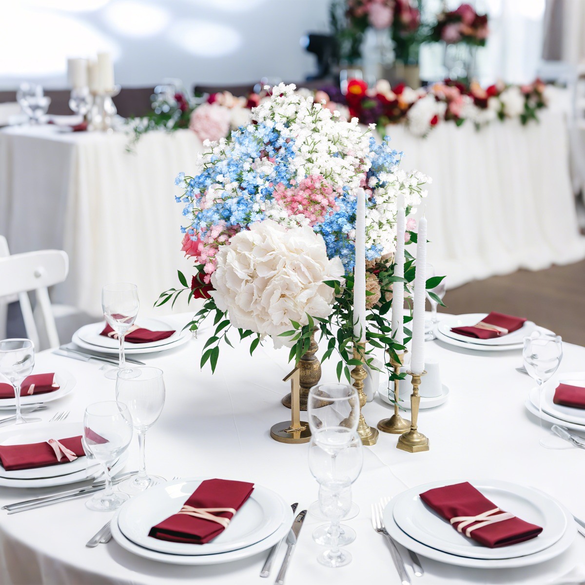 18Pcs Artificial Fake Babys Breath Flowers Faux Gypsophila Wedding Home Decor