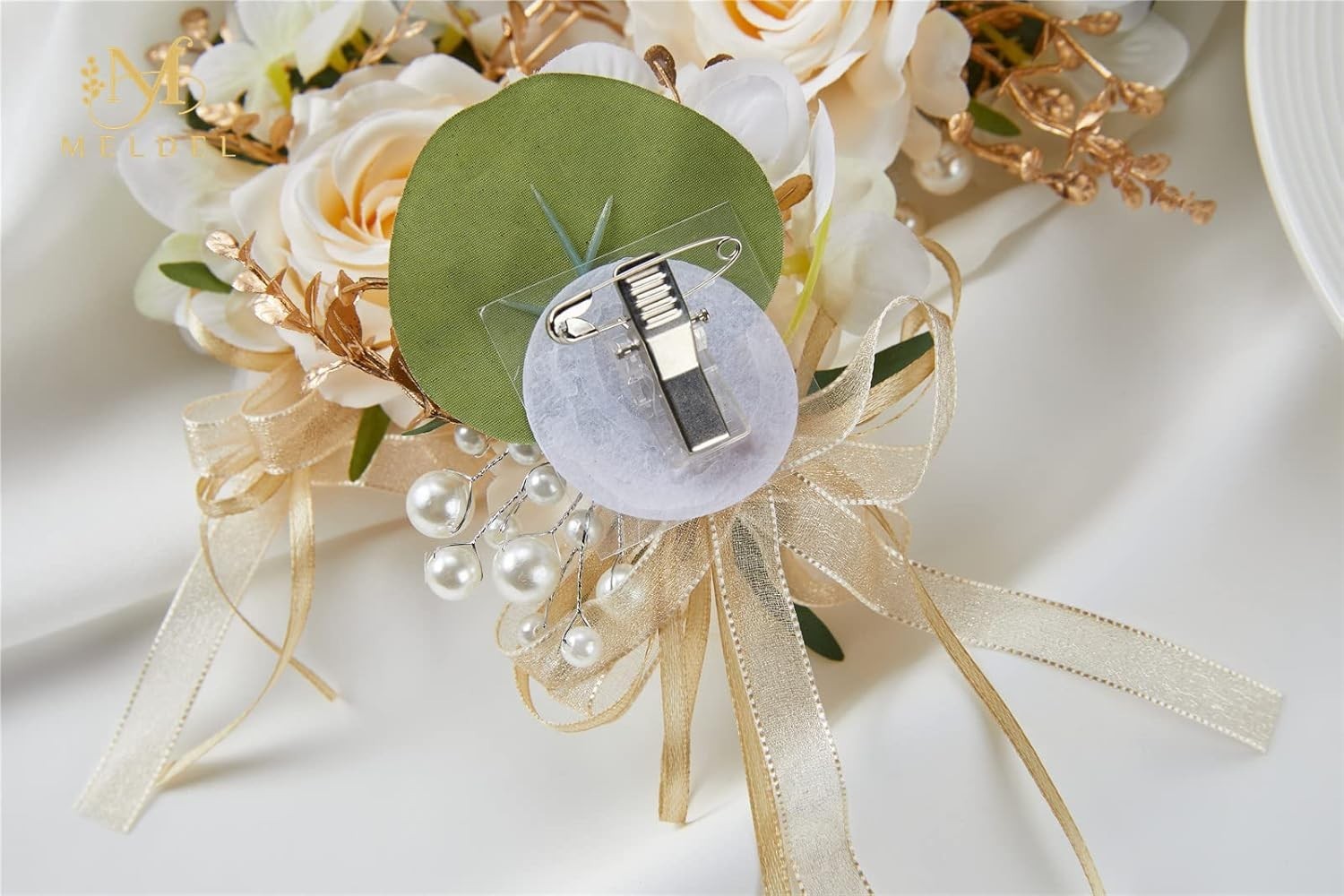Champagne Boutonniere For Men Wedding Set Of 6 Groom And Groomsmen Boutonniere F