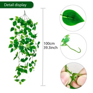 Fake Hanging Plants Vines(2pcs)for Room Decor, Artificial Ivy Greenery Garlands