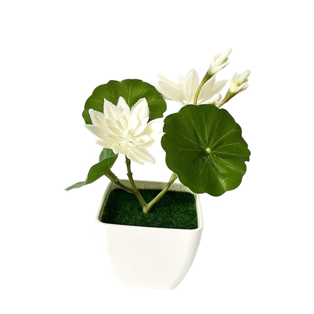 Artificial Lotus Bonsai Plant with Natural Look for Apartment Dorm Decor