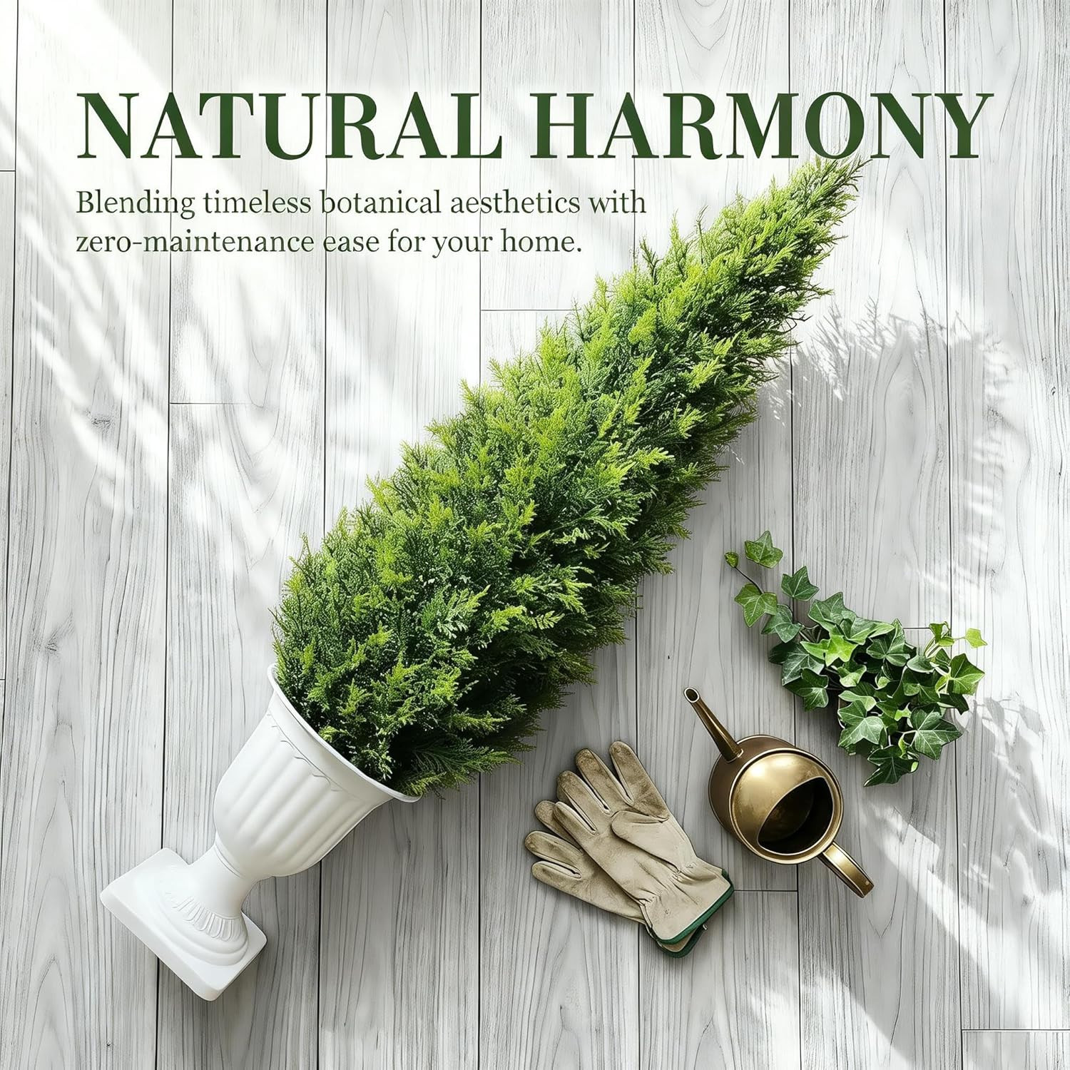 Set of 2 Realistic 4.5FT Artificial Cedar Trees for Indoor/Outdoor Decor