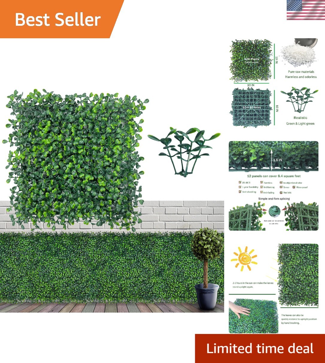 Versatile 12-Piece Boxwood Panel Set 10×10 – Perfect Indoor & Outdoor Backdrop