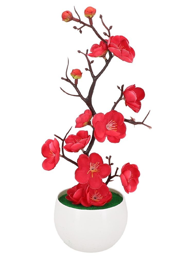 Plant Artificial Potted Flower Plastic Plum Blossom Decorative Garden Home