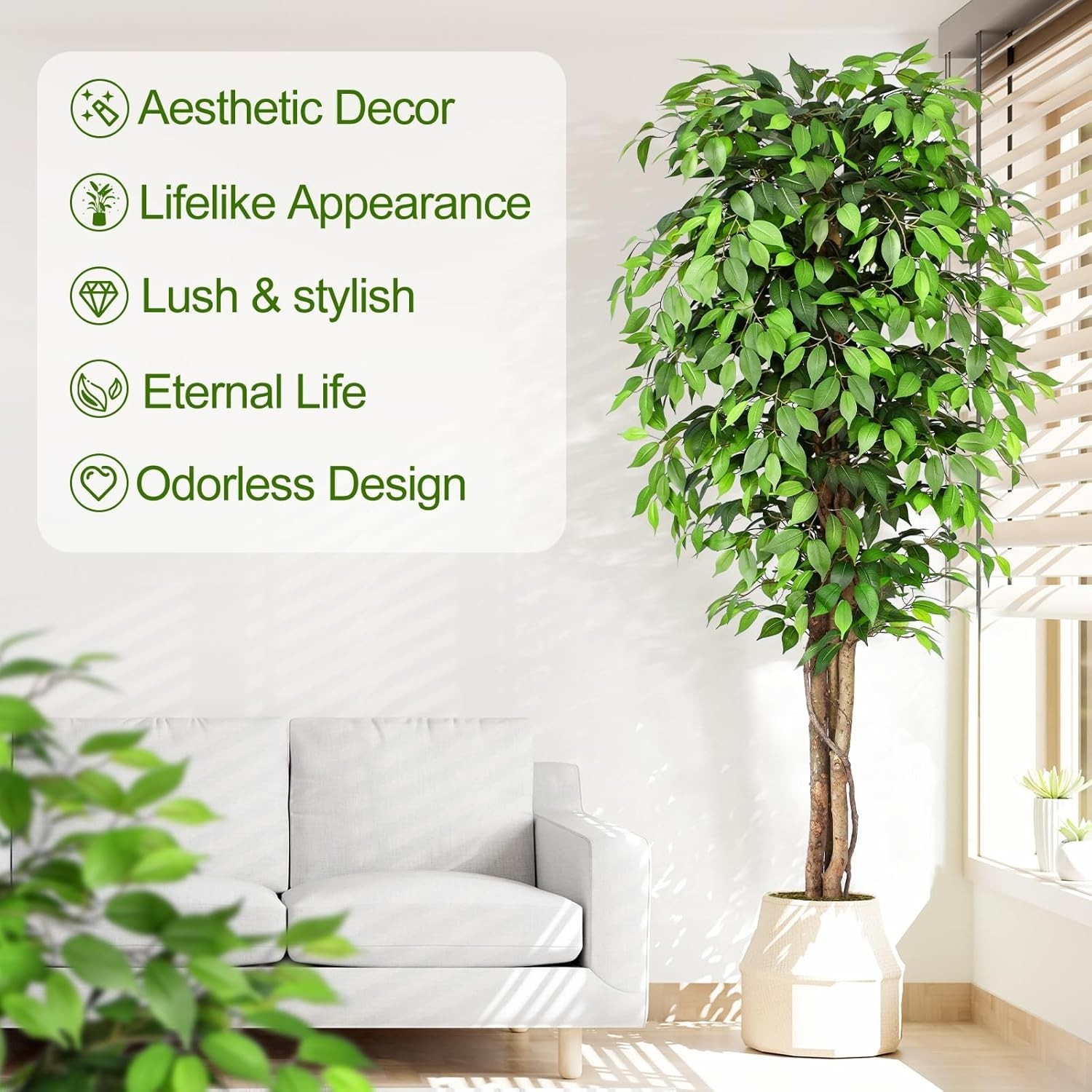 Large 7ft Ficus Tree for Home Decor=