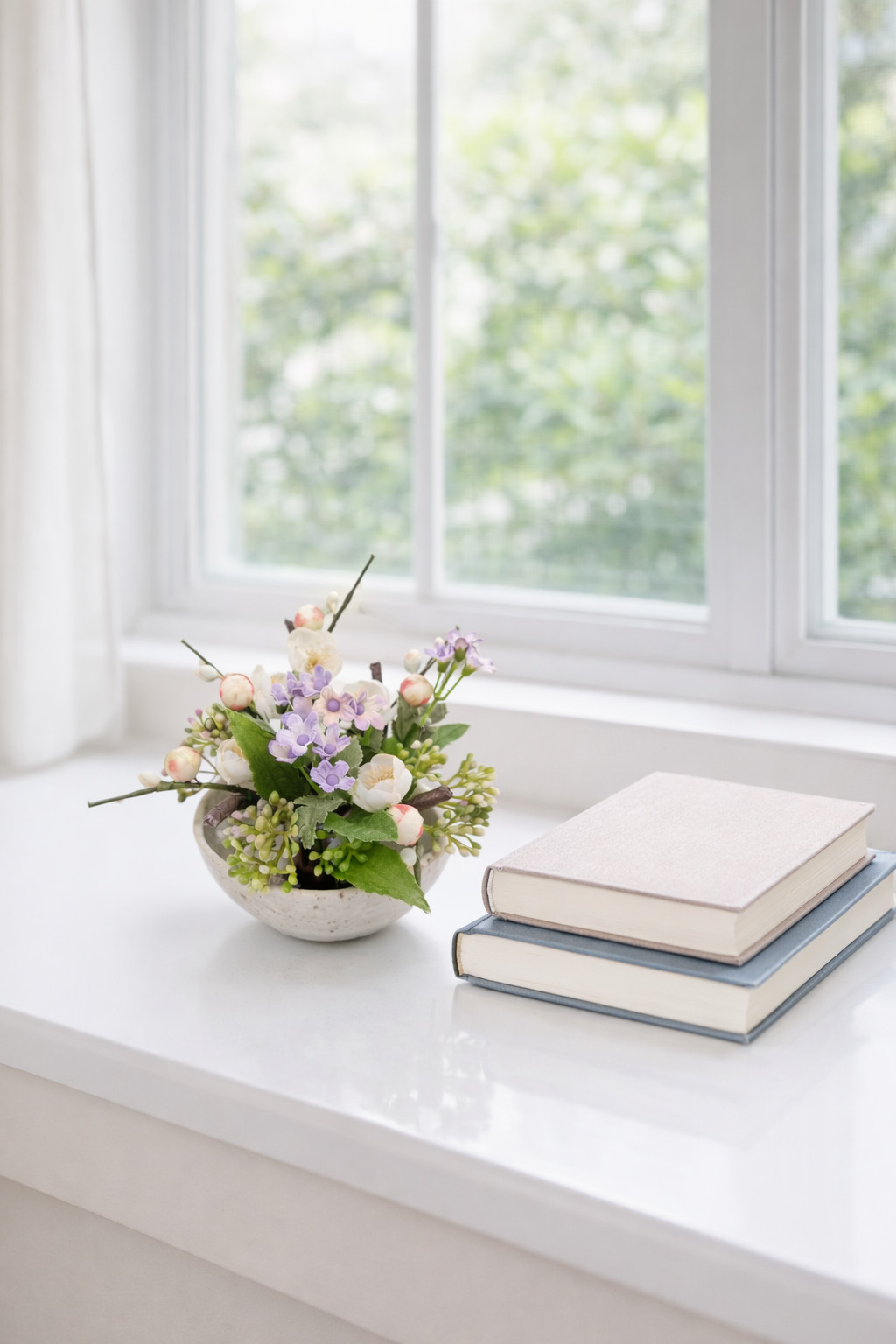 Japanese Mini Ikebana Flower Arrangement 4″ | Small Zen Desk Decor Bowl