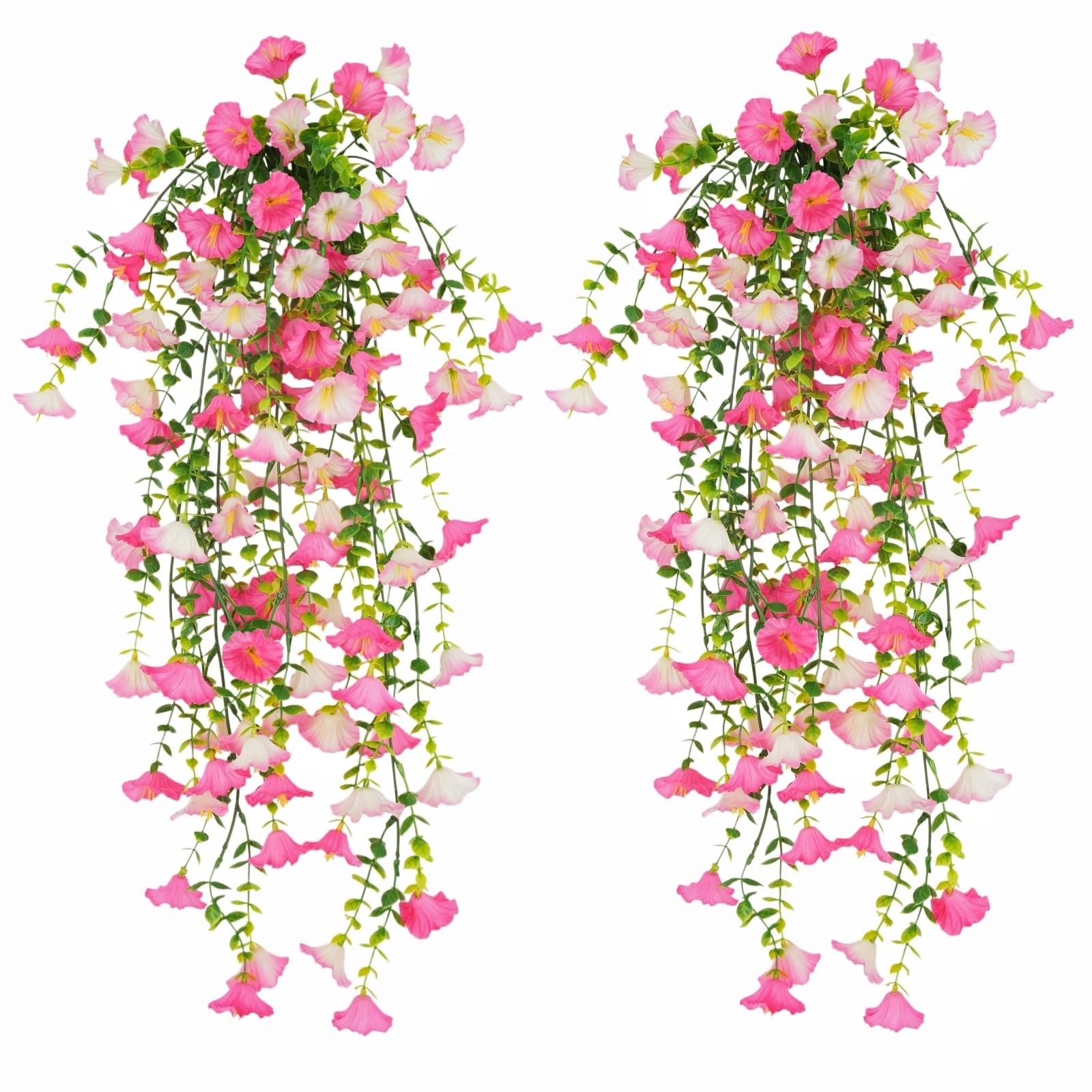 Outdoor Hanging Flowers Artificial Plants, 4PCS Fake Hanging Flowers UV Resis…
