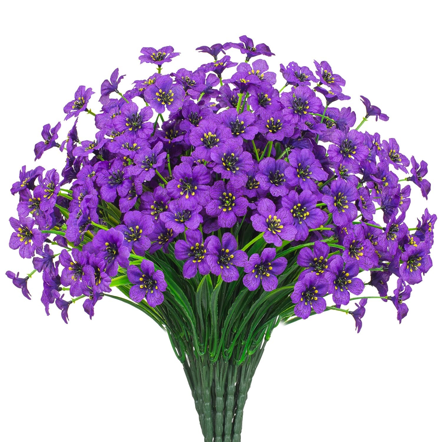 Outdoor Artificial Flowers 21 UV Resistant Bundles Fake Flower Plastic Plants…