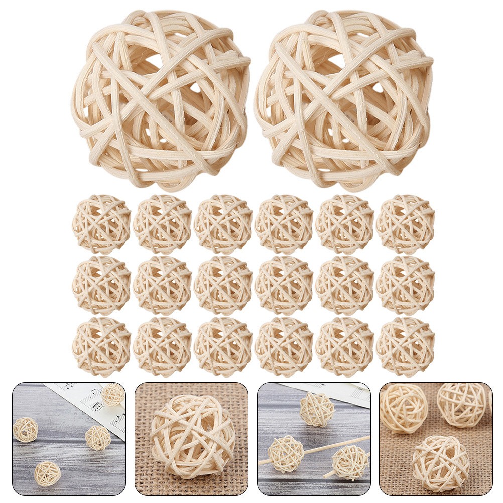 20Pcs Reusable Wicker Rattan Balls Aromatherapy Craft and Vase Decoration