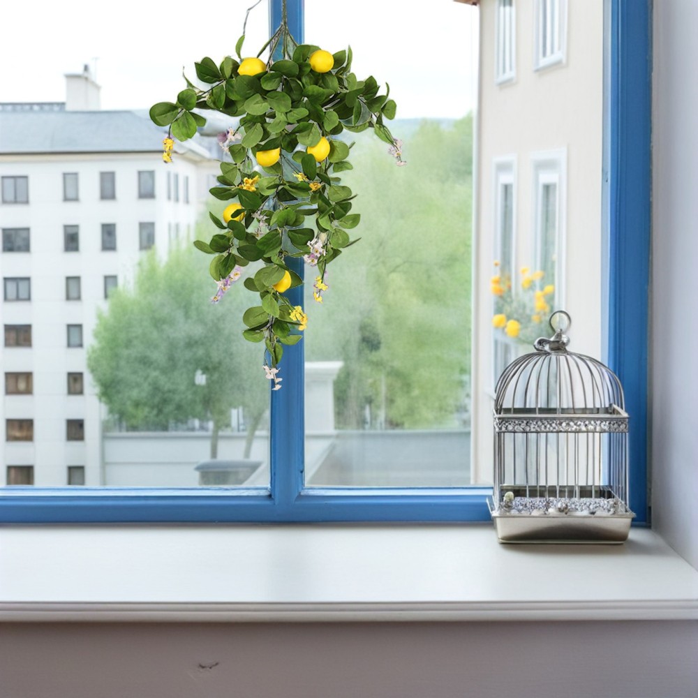 Artificial Branch Yellow Fake Leaves Branch Artificial Floral Hanging
