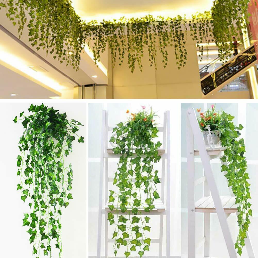 24PCS Artificial Ivy Leaf Plants Fake Hanging Garland Plants Vine Home Decor USA
