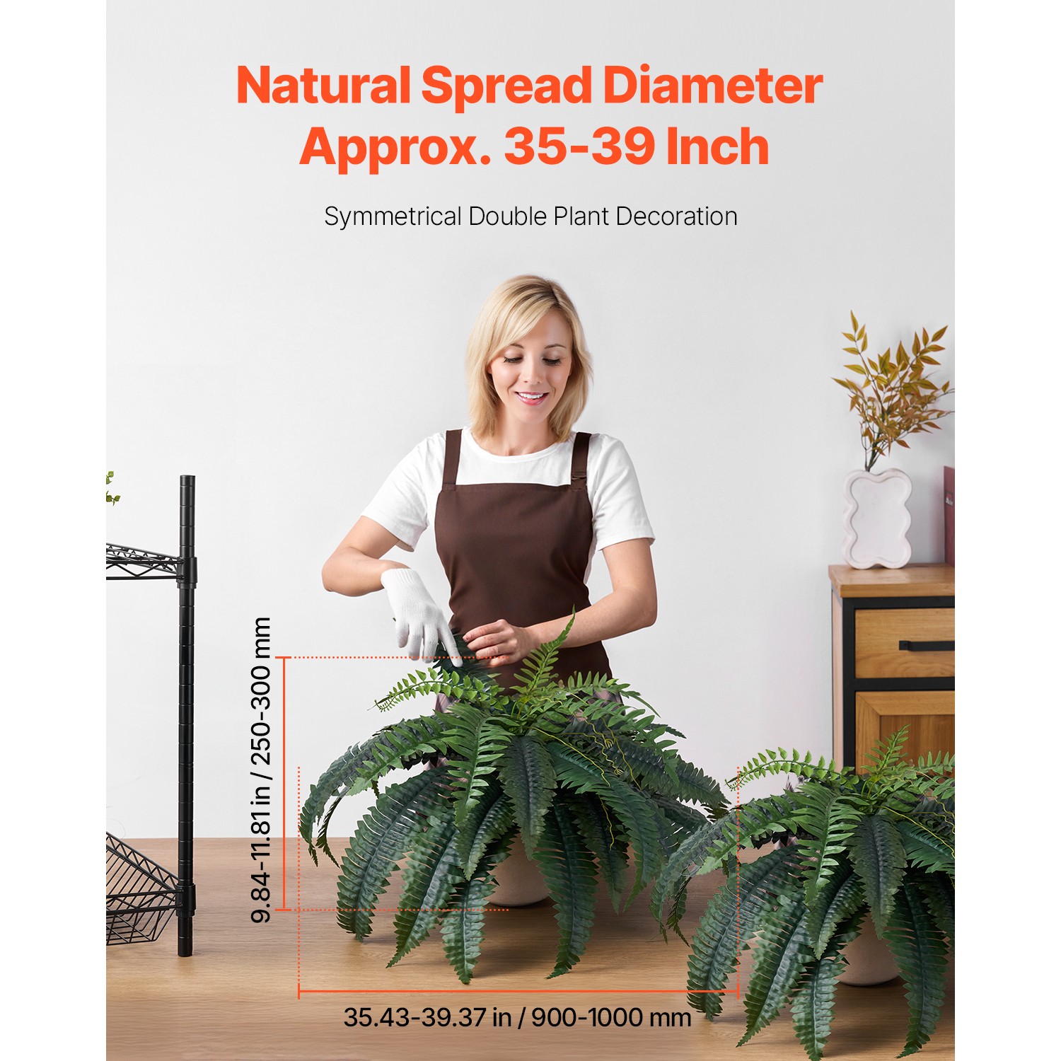 Uimoso Pack of 2 40″ Artificial Boston Fern Bush Plant Green Plant Home Decor