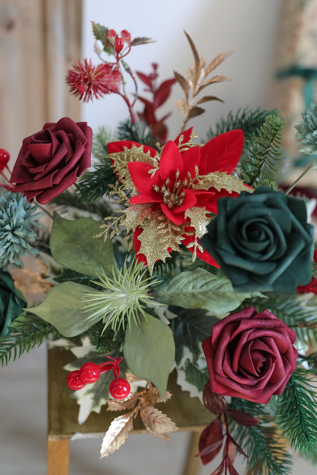 1 Set Artificial Flowers Combo Box DIY Wedding Bouquet Centerpiece Arrange