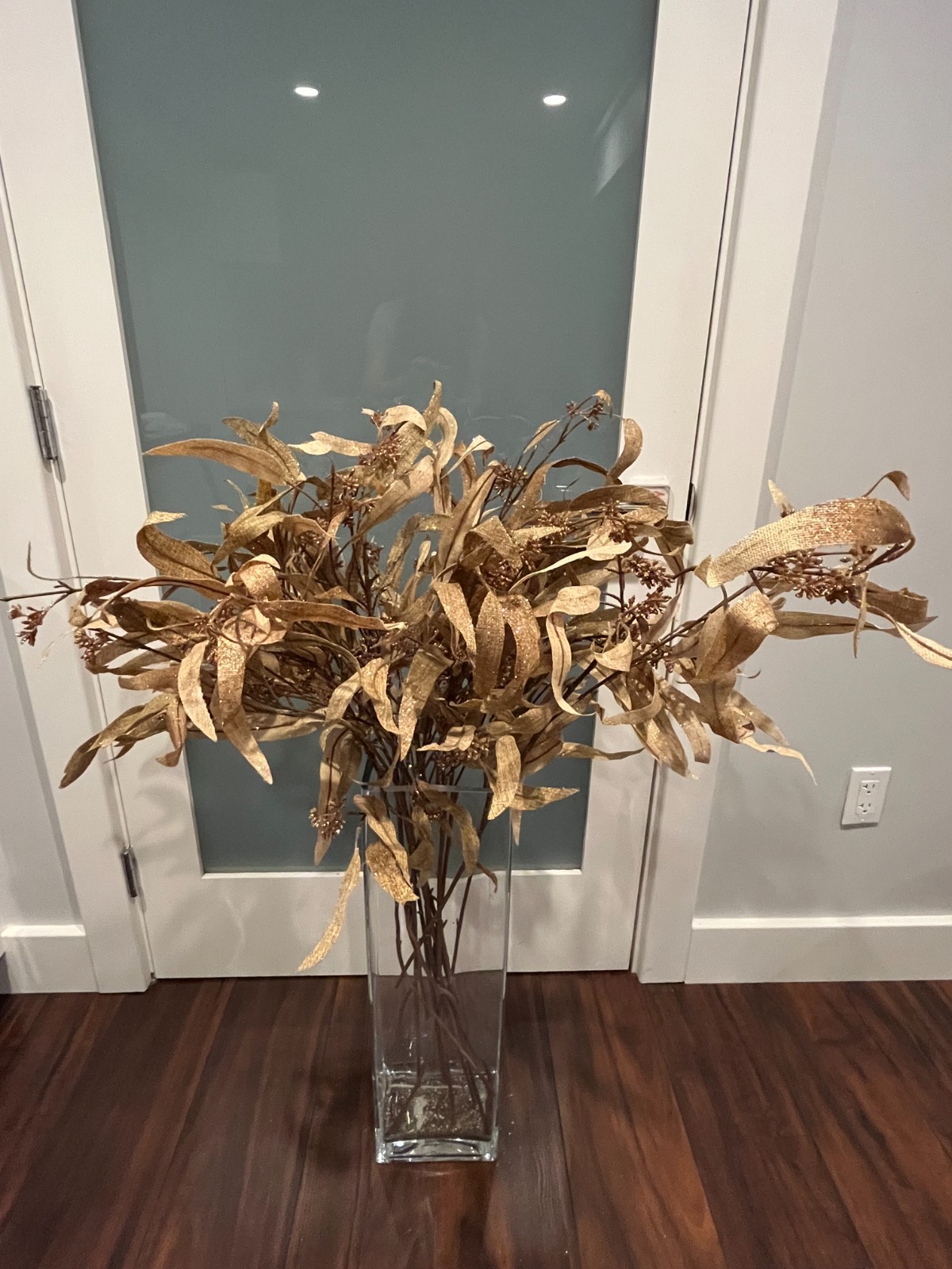 Gold Burlap Eucalyptus Stem – Approximately 40” Faux Flowers Stem