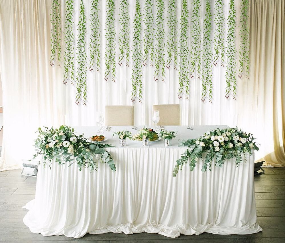 12pcs Artificial Vines Fake Greenery Garland Willow Leaves with Total 60 Stem…