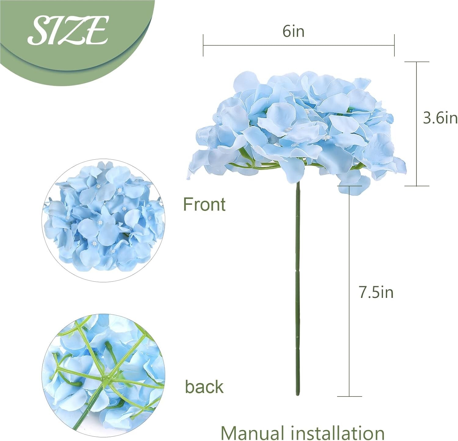 Luxurious 64-Pc Blue Artificial Hydrangea Set for Timeless Wedding & Party Decor