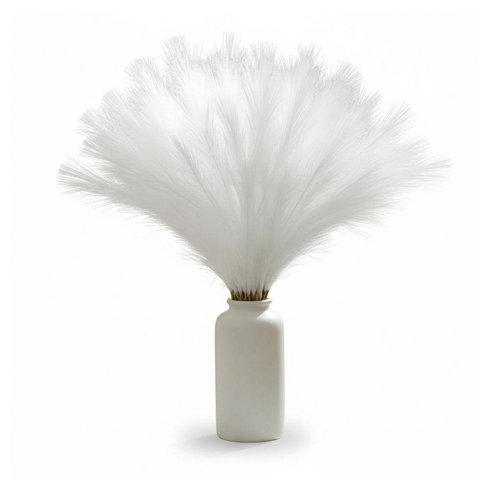 1.57 in 72 Pcs White Artificial Plant Faux Pampas Grass Dried Feather for Vase F