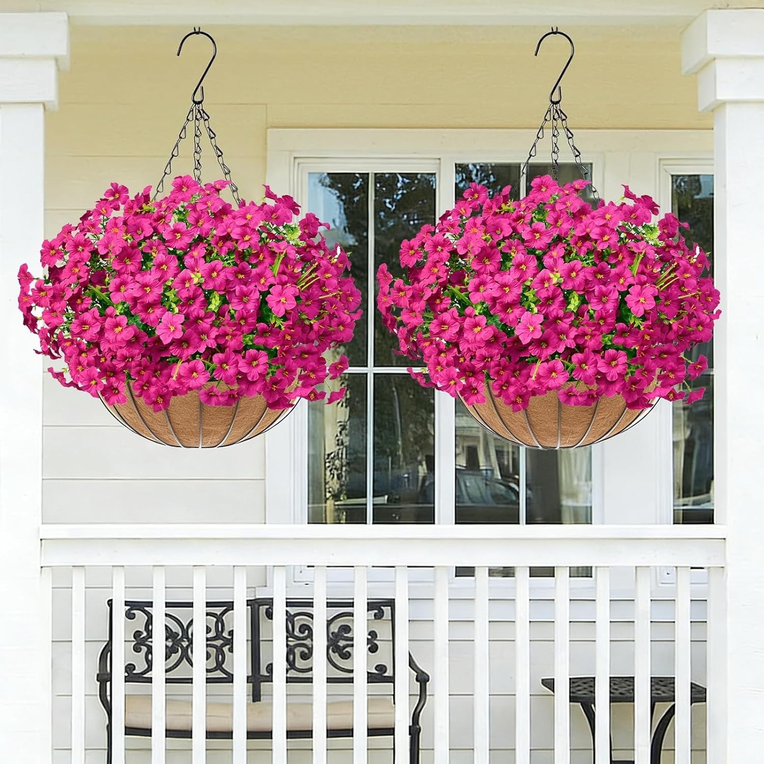 Artificial Flowers for Outdoors 12 Bundles Artificial Petunias Fake Flowers UV R