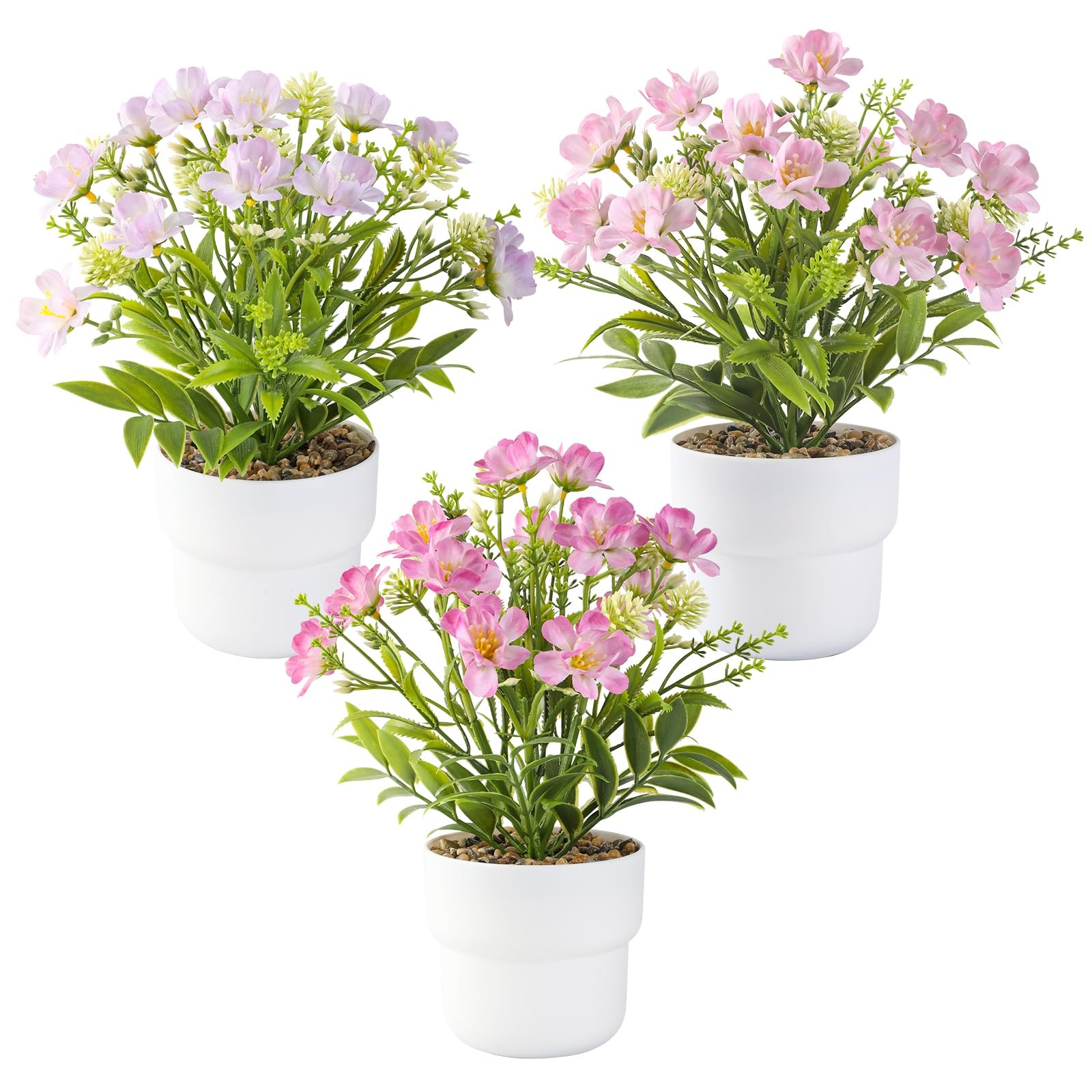 3-Piece Artificial Table Plant ， Lifelike Indoor Plants for Home, Office, Bed…