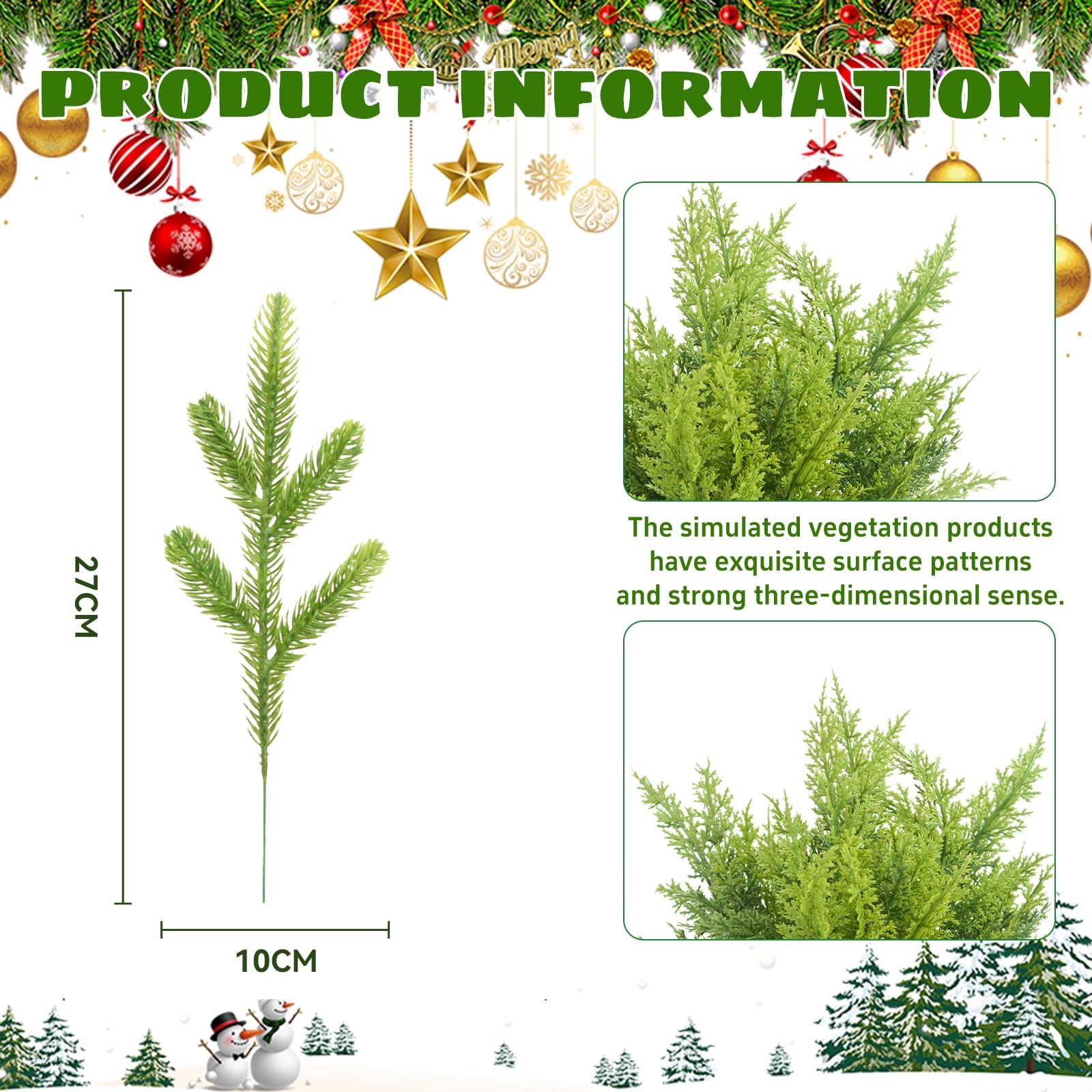 36 Pcs Pine Branches with Red Berries and Cypress Grass – 18 Inch Artificial …