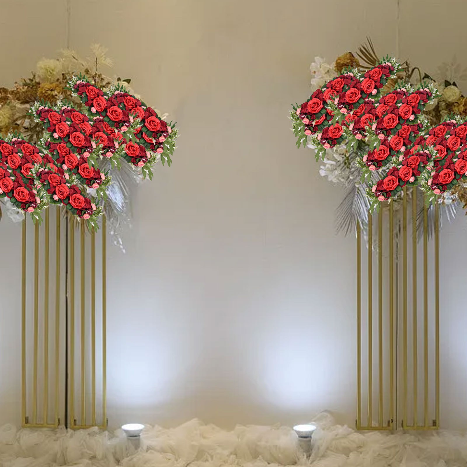 Lifelike Silk Roses Wedding Arch Flower Swag Romantic Wedding For Decoration